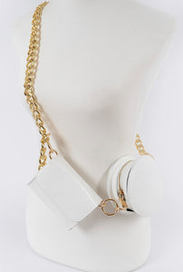 White Dual Cross Body Bag