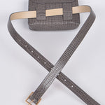 Grey Snakeskin Print Belt Bag